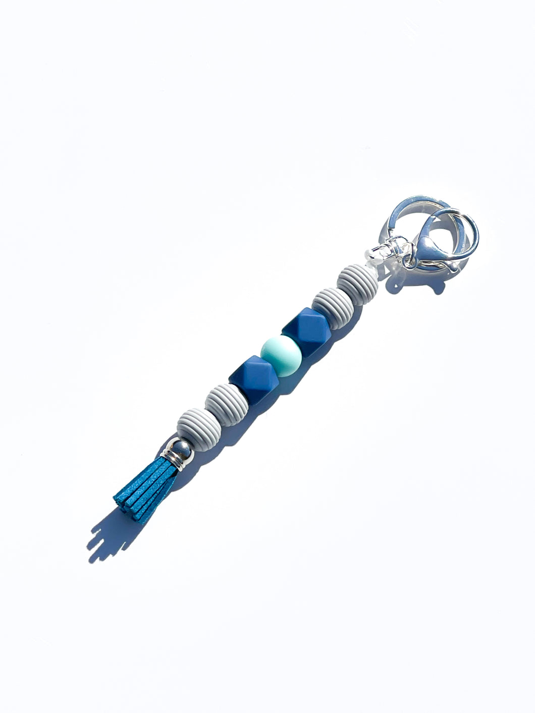 Icy Blue On-The-Go Fringe Sensory Fidget Keychain
